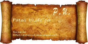 Patai Uljána névjegykártya